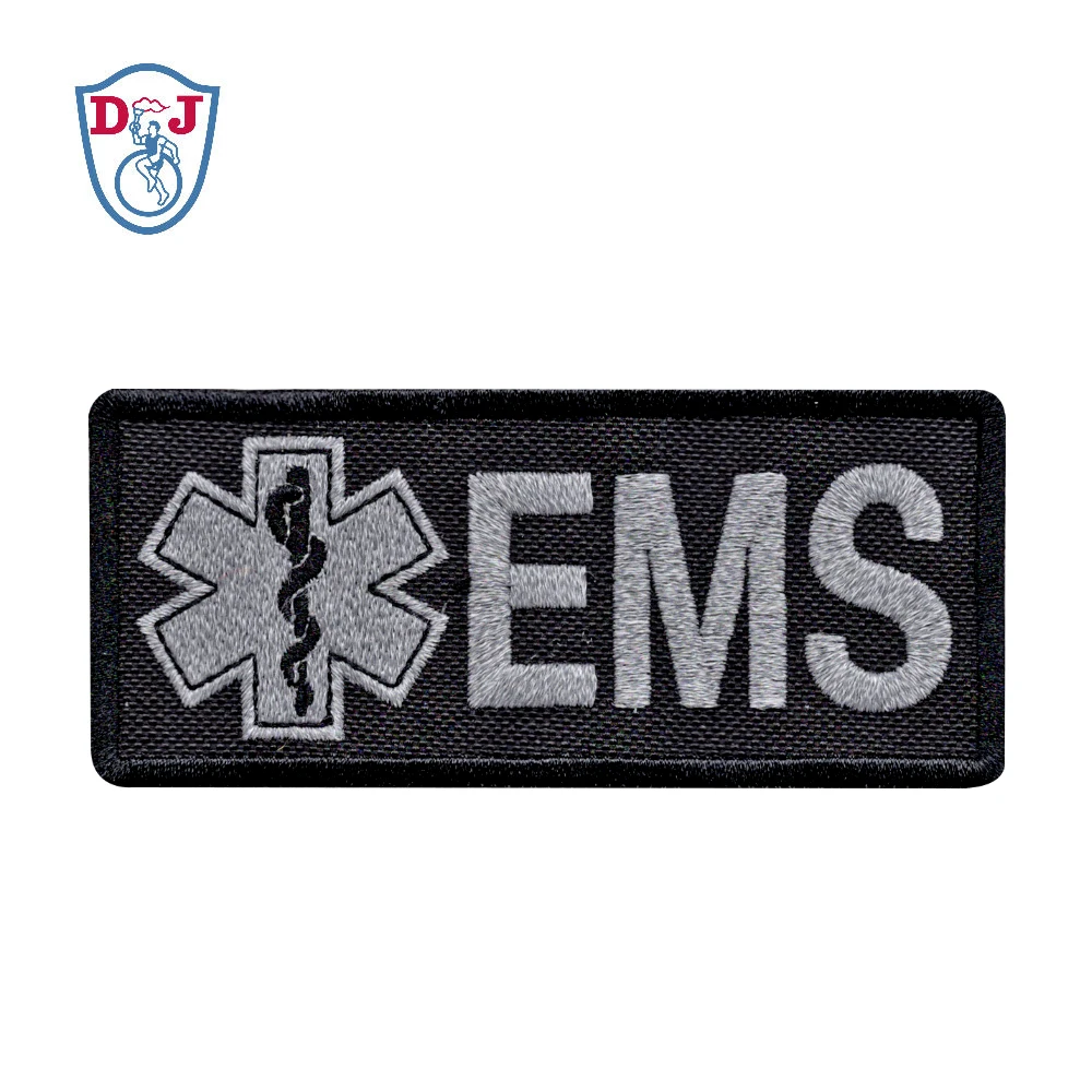 RPET Embroidered EMS badge reflective patch sew on patch for uniform