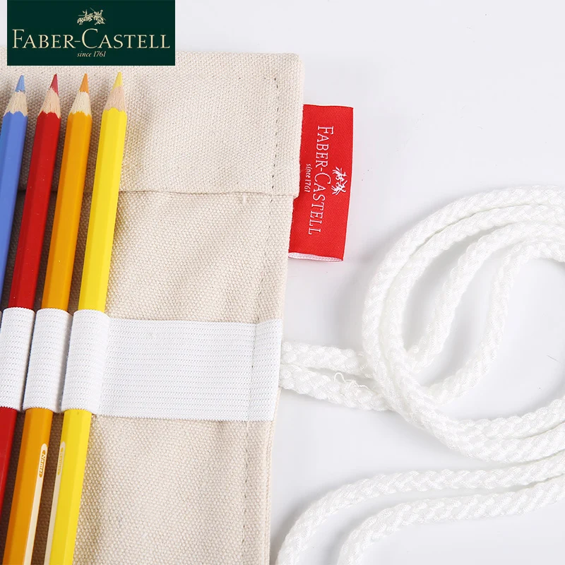 Faber Castell 573064 портативный пустой холщовый рулонный мешочек для хранения карандашей и цветных художественные