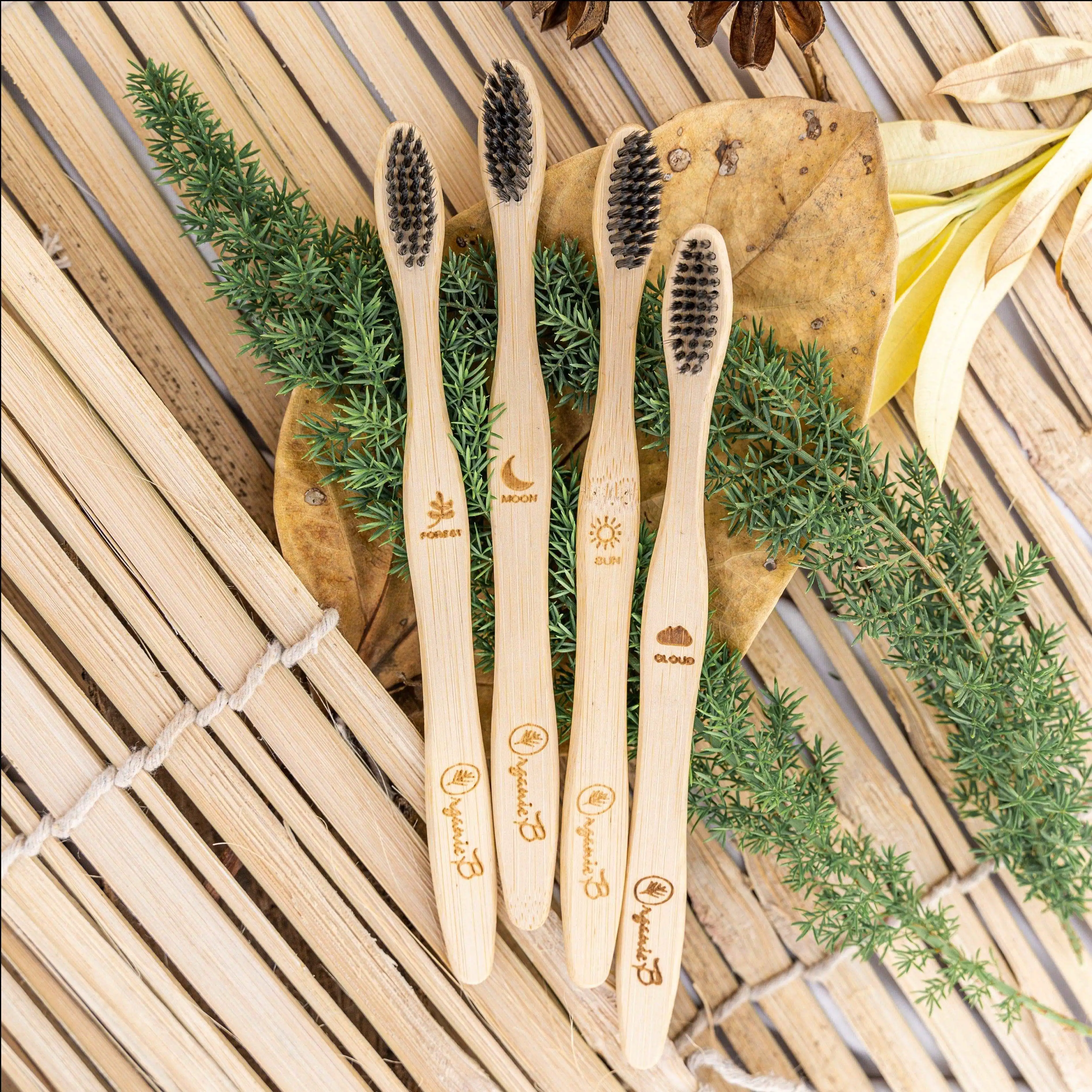 Toothpick 100 % Healthy Eco Organic Charcoal Bamboo Toothbrush