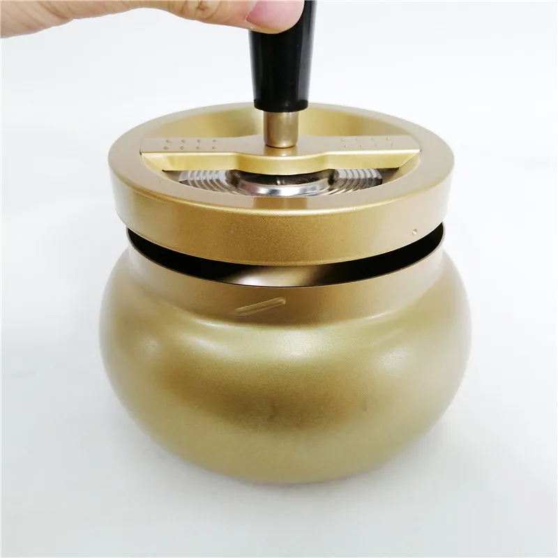 GOURMAID Spinning Metal Ashtray Tabletop Cigarette Ashtray