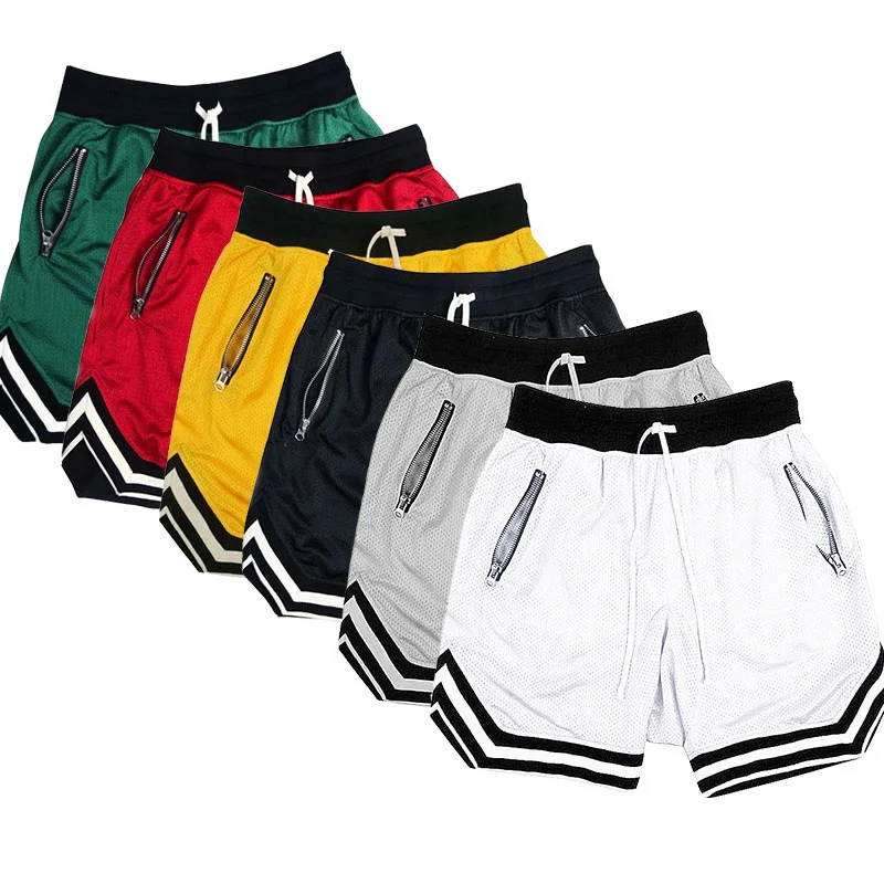 Basketball Shorts White Black Red Sports Loose Fitness Polyester Fabric Anti Pilling Quick-dry Feature  BBS-0040B