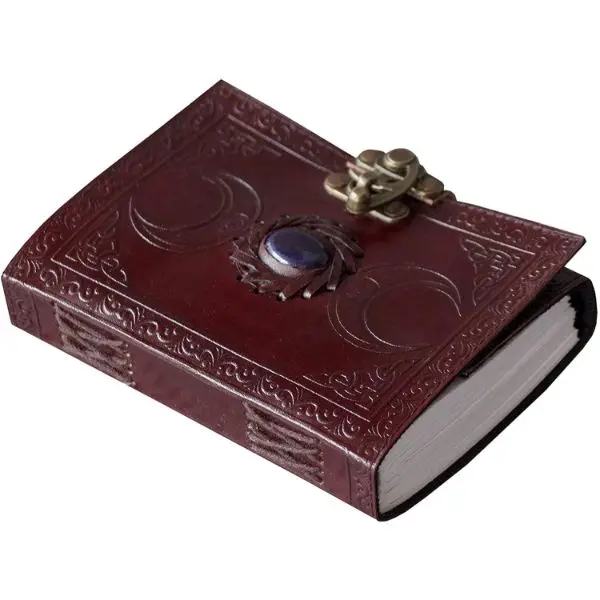 Тройной дизайн Луны винтажная бумага кожаная обложка журнал Книга теней журнал кожаный скетчбук на заказ молочный