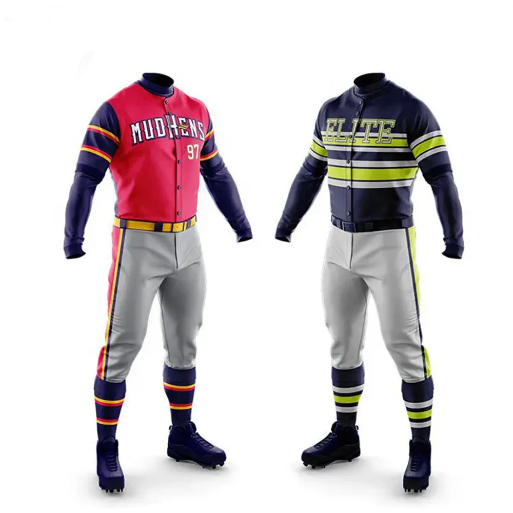 Custom Logo Sublimation Printed Sports Wear Team Baseball Uniform Jersey Baseball & Softball Wear Shirts & Top  Quick Drying