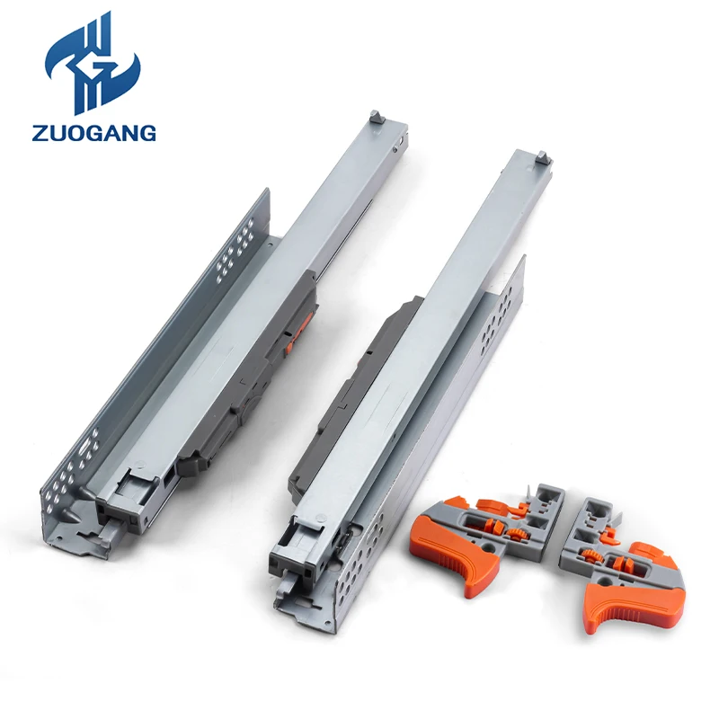 Zuo Gang Factory 3 Fold Soft Close Bottom Mount Hidden Slides for Furniture Cabinet Doors 3D Adjustable Drawer Slides