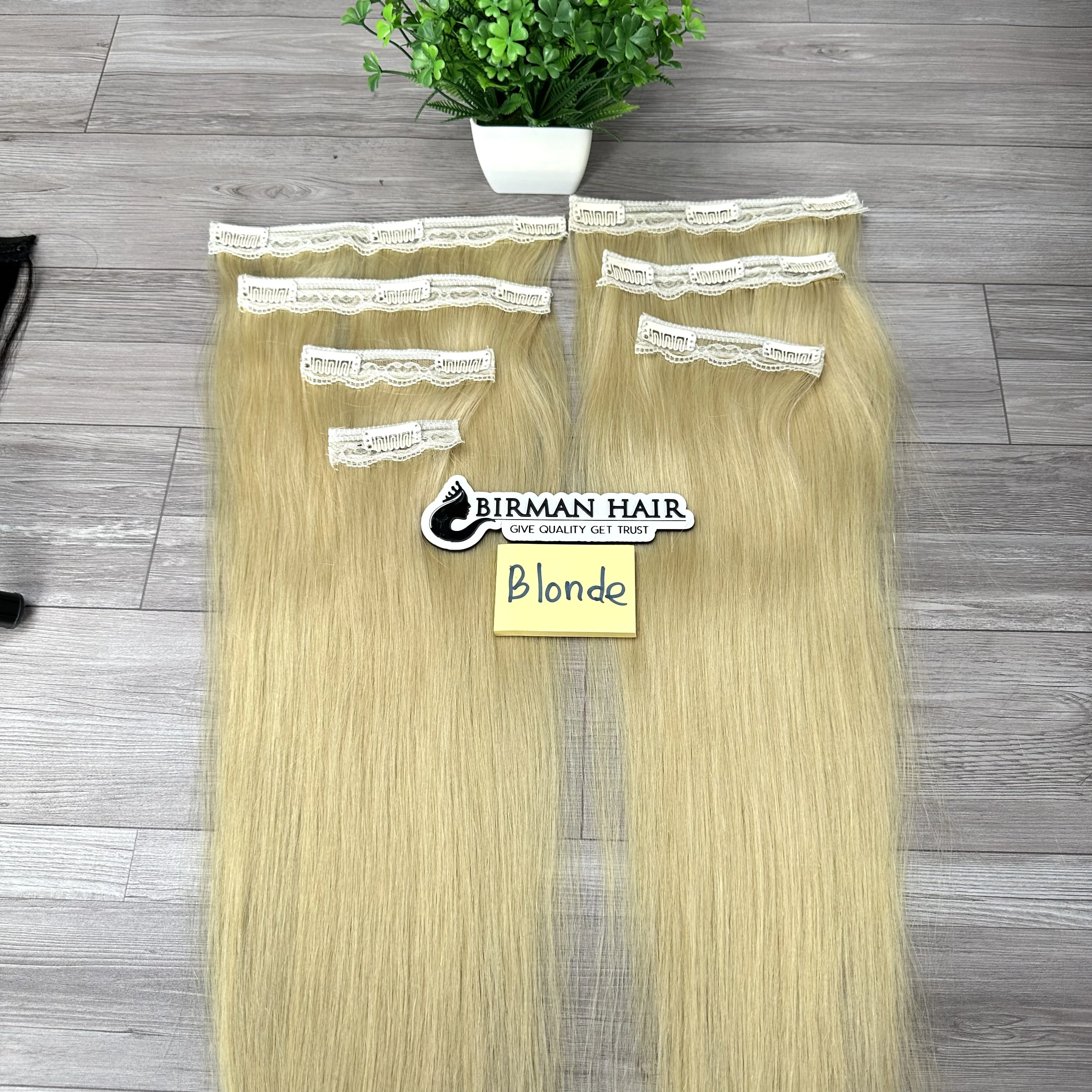 Luxury 100% Vietnamese Straight Human Hair Extensions High Quality Raw Hair Natural Color Thick Durable Wigs Clip-In Hair