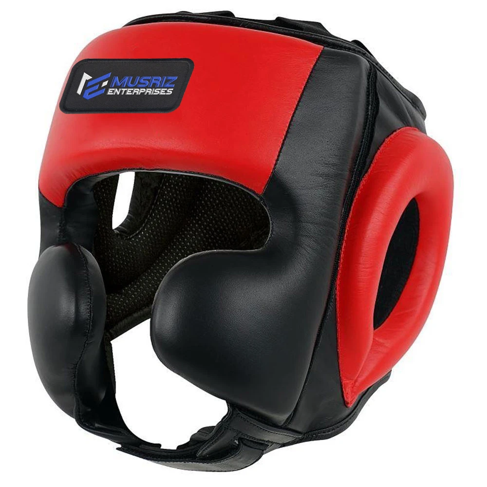 High Quality Professional Leather Boxing Helmet Face Pattern Type for Gym Sports Safety