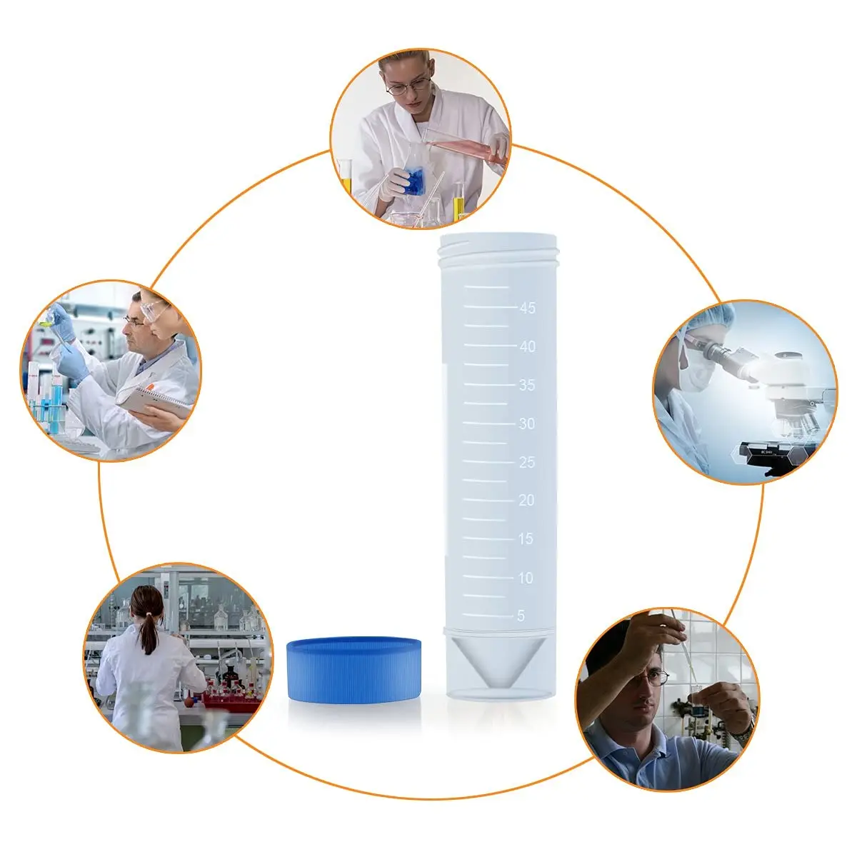 Centrifuge Tube Economy PP Material Blue Cap Non-Sterile Falcon Tubes Lab Testing Plastic Products Supplies