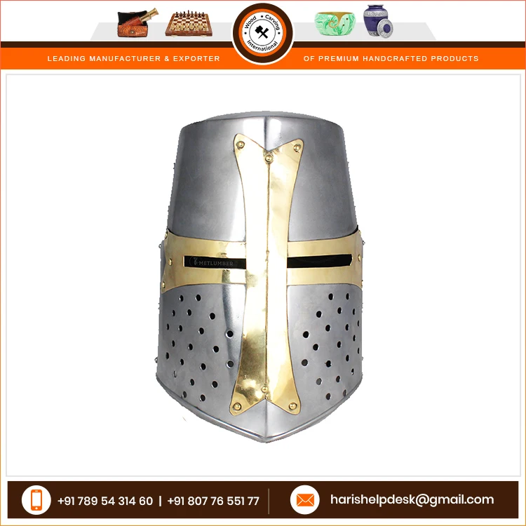 Medieval Knight Templar Crusader Battle Warrior Helmet Costume Role Play Helmet At Wholesale Price