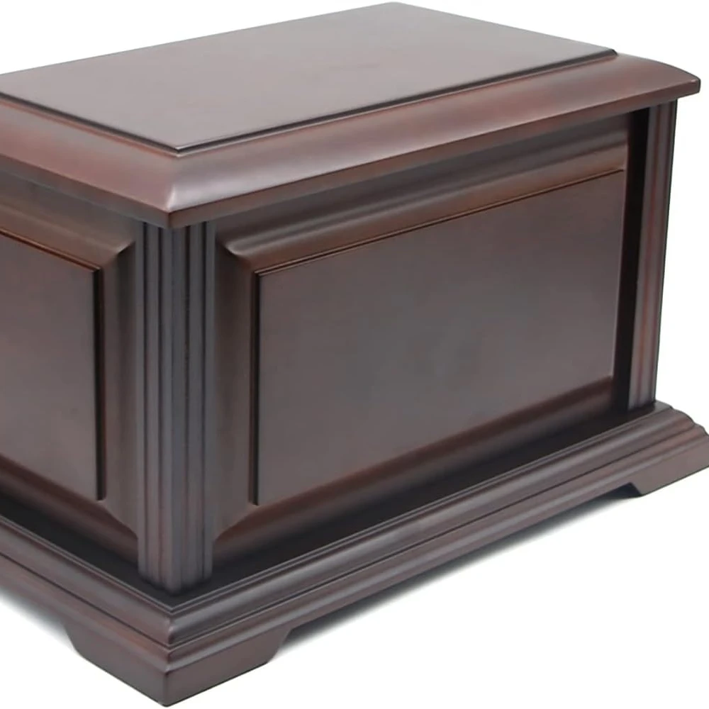 Handcrafted Large Wooden Funeral Cremation Urn Box for Human Ashes,Burial Urns for Adult up to 225lbs
