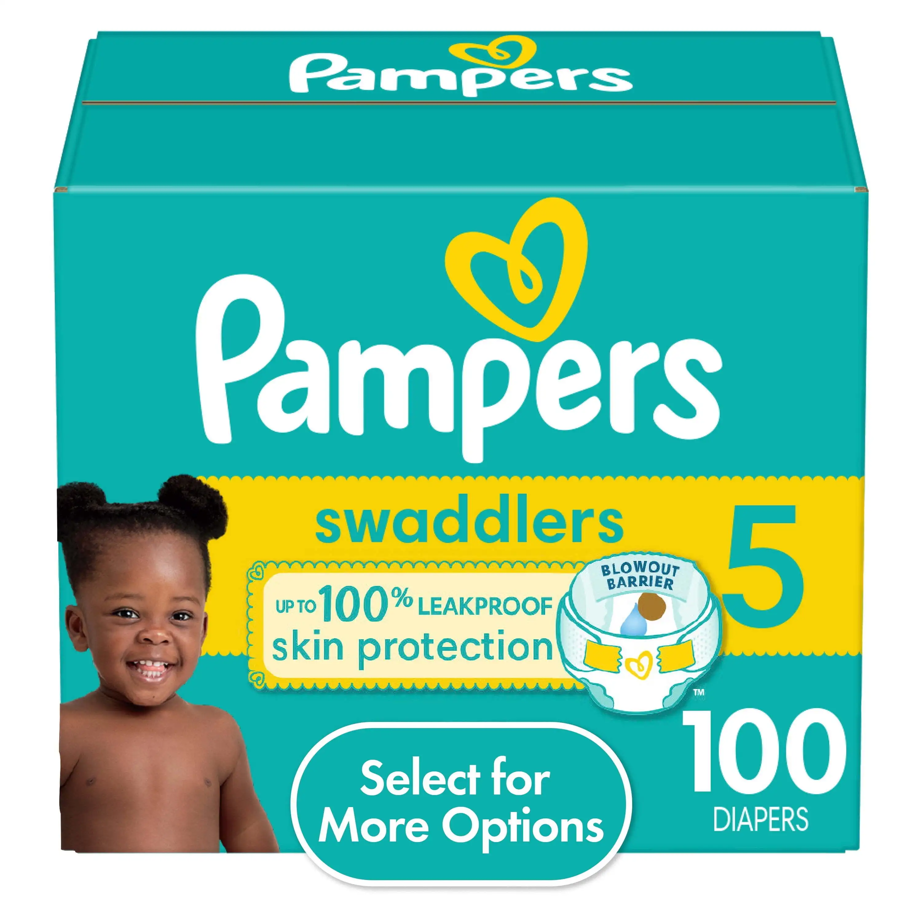 Pampers Swaddlers Baby Diapers Size 5, 100 Count (Select for More Options)