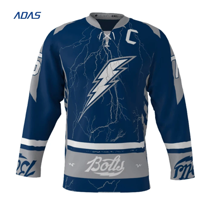 Plain Cut And Sew Applique Ice Hockey Jersey, Tackle Twill Hockey Jersey