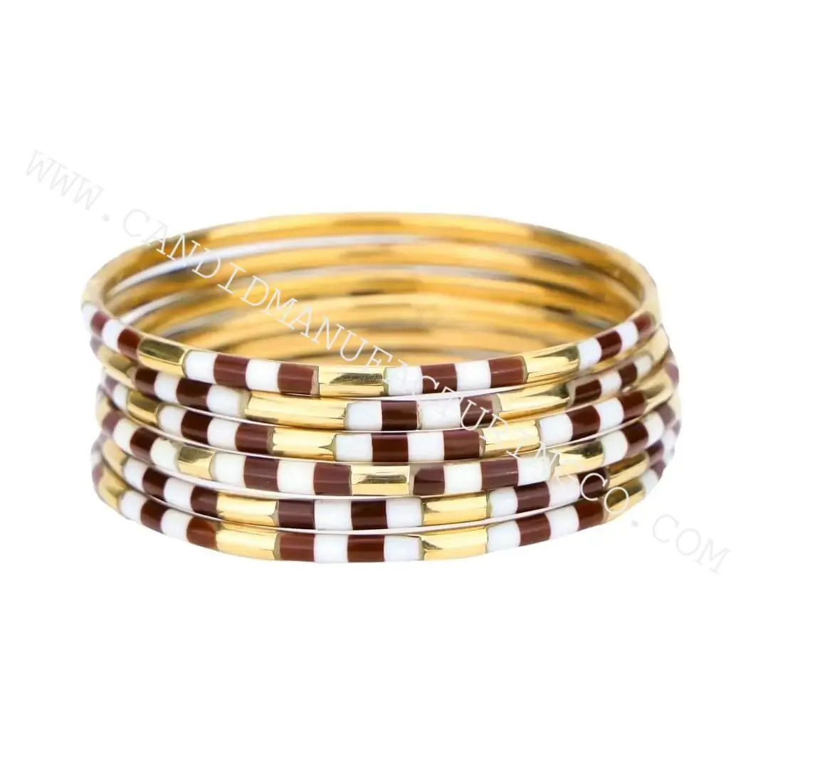 India fashion bangles Resin with Metal Bangle Set Fashion jewelry & Accessories handmade Direct factory sale