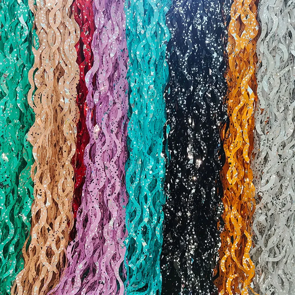 2024 New Wave Star Foil Fringe Curtain Tinsel Photo Backdrop Streamers for Birthday Party Festival Celebration Decoration Tassel