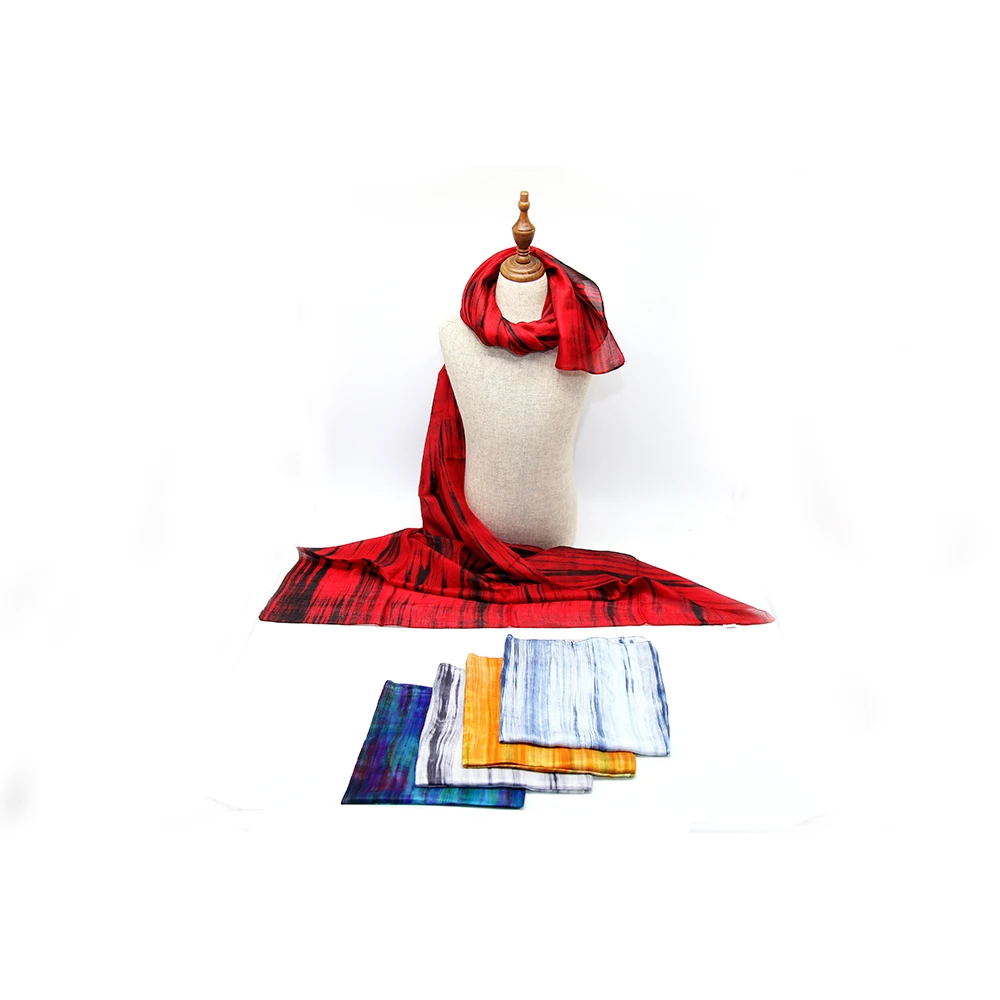 Luxury Wholesale Best Quality Plain Dyed Pattern L155 x W100 cm Autumn Color Women 100% Silk Scarf from Vietnam