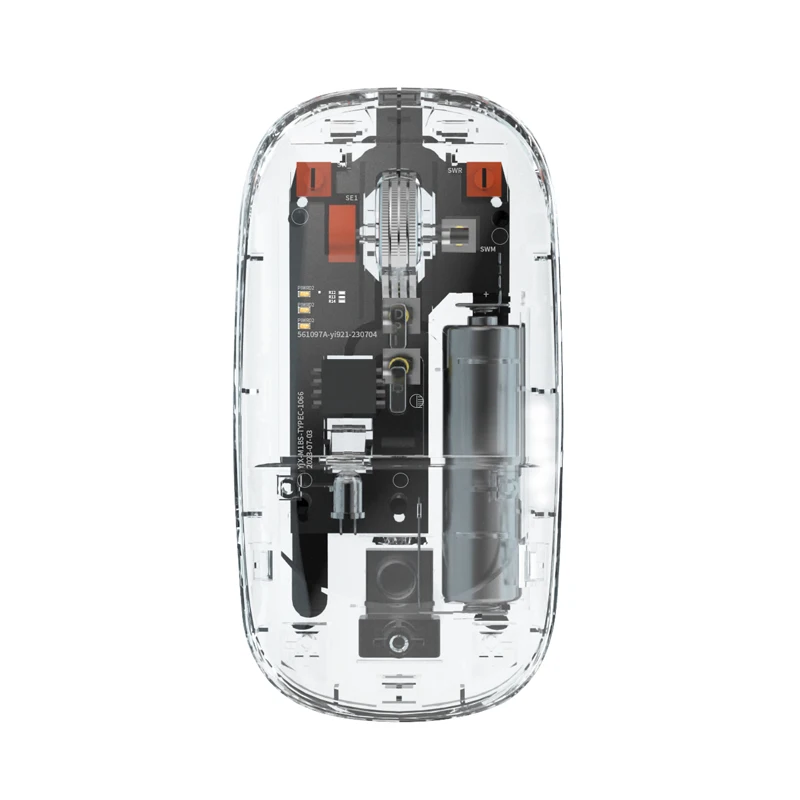 Transparent Mouse  Chroma rechargeable lithiumb operated 24K DPI Optical Sensor 2.4G/BT3.0/BT5.0 connection Wireless mouse