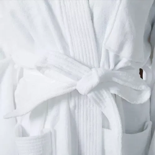 long waffle white hotel bath robe cotton towel bathrobe slippers set unisex waffle bathrobe For Hotel Sarong
