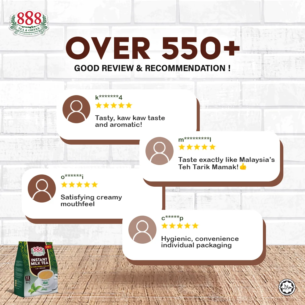 Premium Instant Milk Tea 12s Individual Sachet Pack Non Dairy Creamer and Sugar Delicious and Smooth Texture