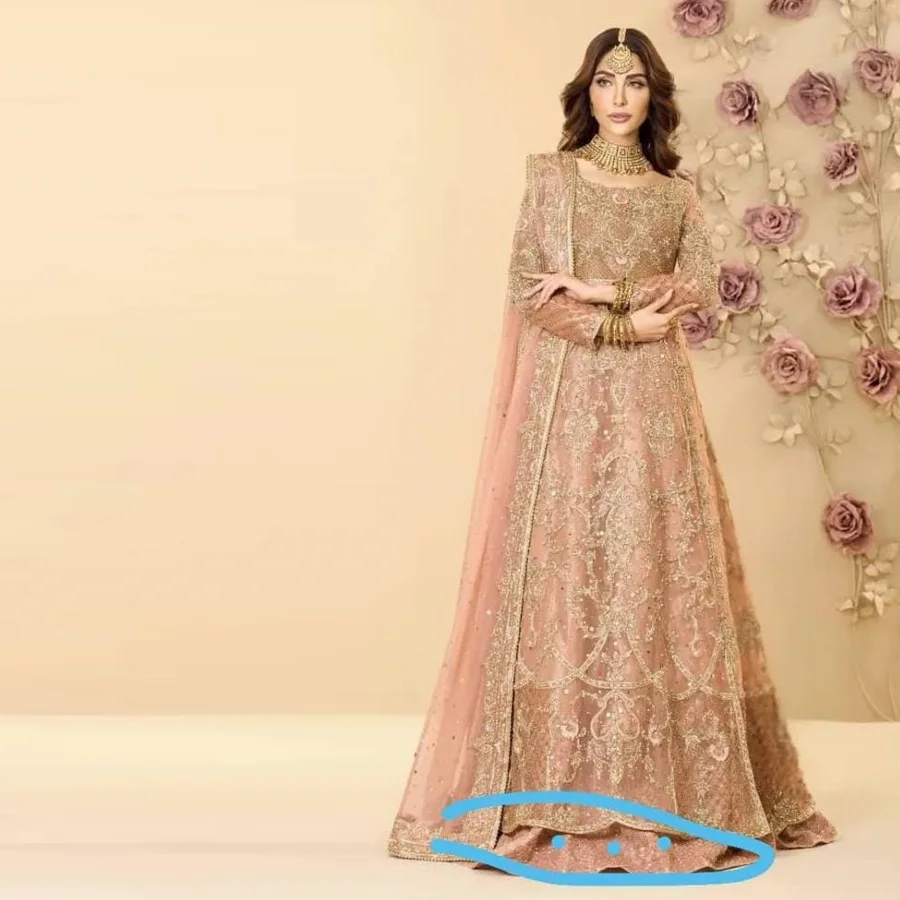 Wholesale Pakistan latest wedding guest dresses ladies women at Chiffon Fabric Fully Embroidered Net Dupatta and Chiffon Trouser