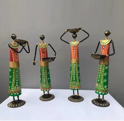 amazing Handmade Decorative  Wholesale factory price Tribal Lady Standing Showpiece/Candle Light Holder For Home Decor Set Of -4