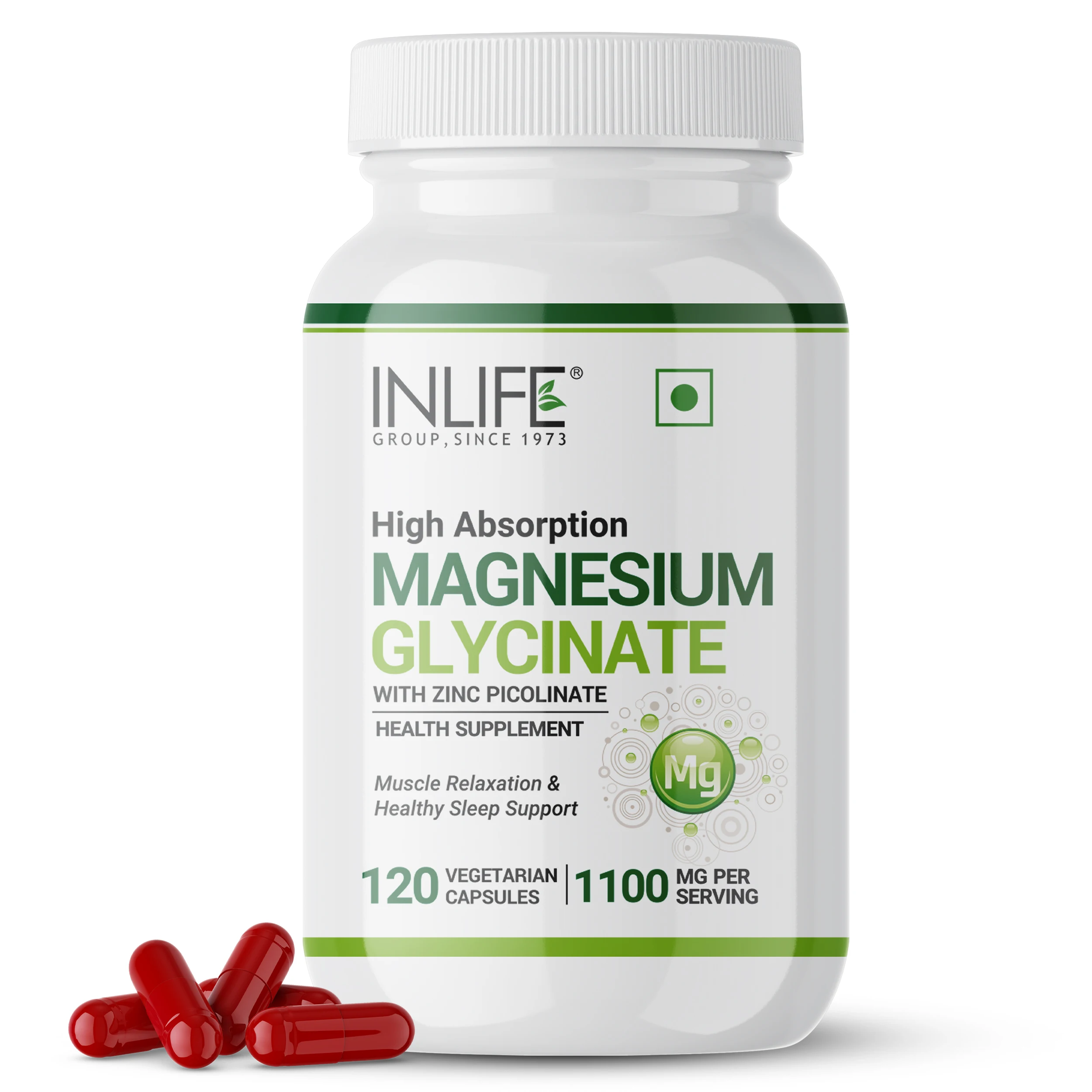 Magnesium Glycinate with Zinc Vegetarian Capsules High Potency Formula, Enhanced Absorption, GMP Certified for Optimal Wellness