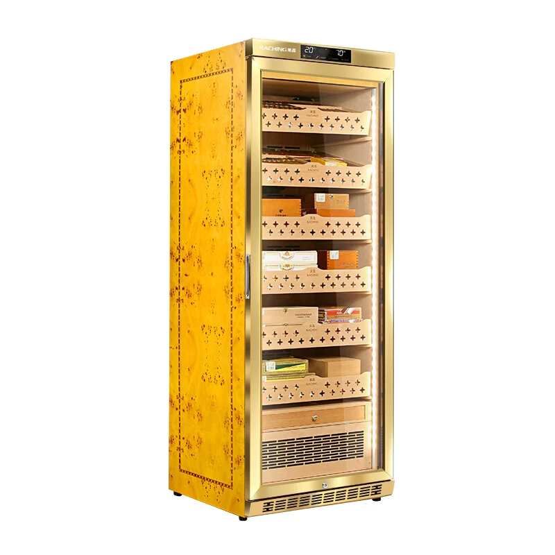 no frost water cooling  220v  110v mon2800a  Raching wooden cedar cabinet cigar  humidor with ammonia removal