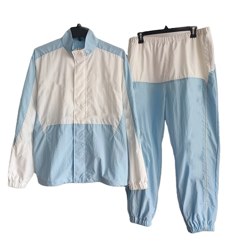 High Quality 2025  Street Style Polyester Tracksuit Jacket in Blue Winter Full Zip with Woven Weave Windbreaker Tracksuit