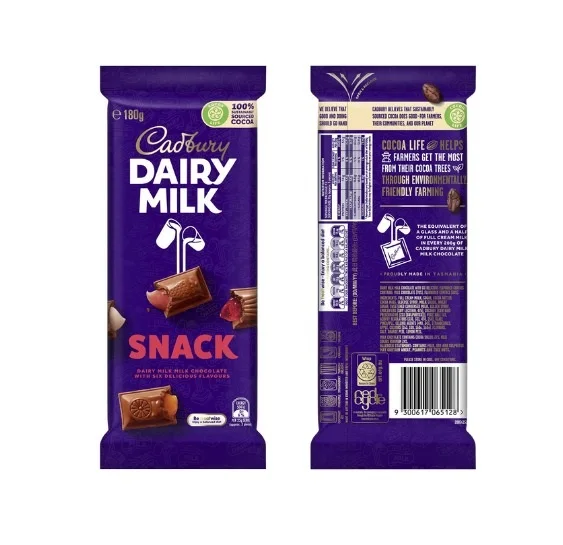 Hot selling Cadbury Dairy Milk Snack milk chocolate block 180g