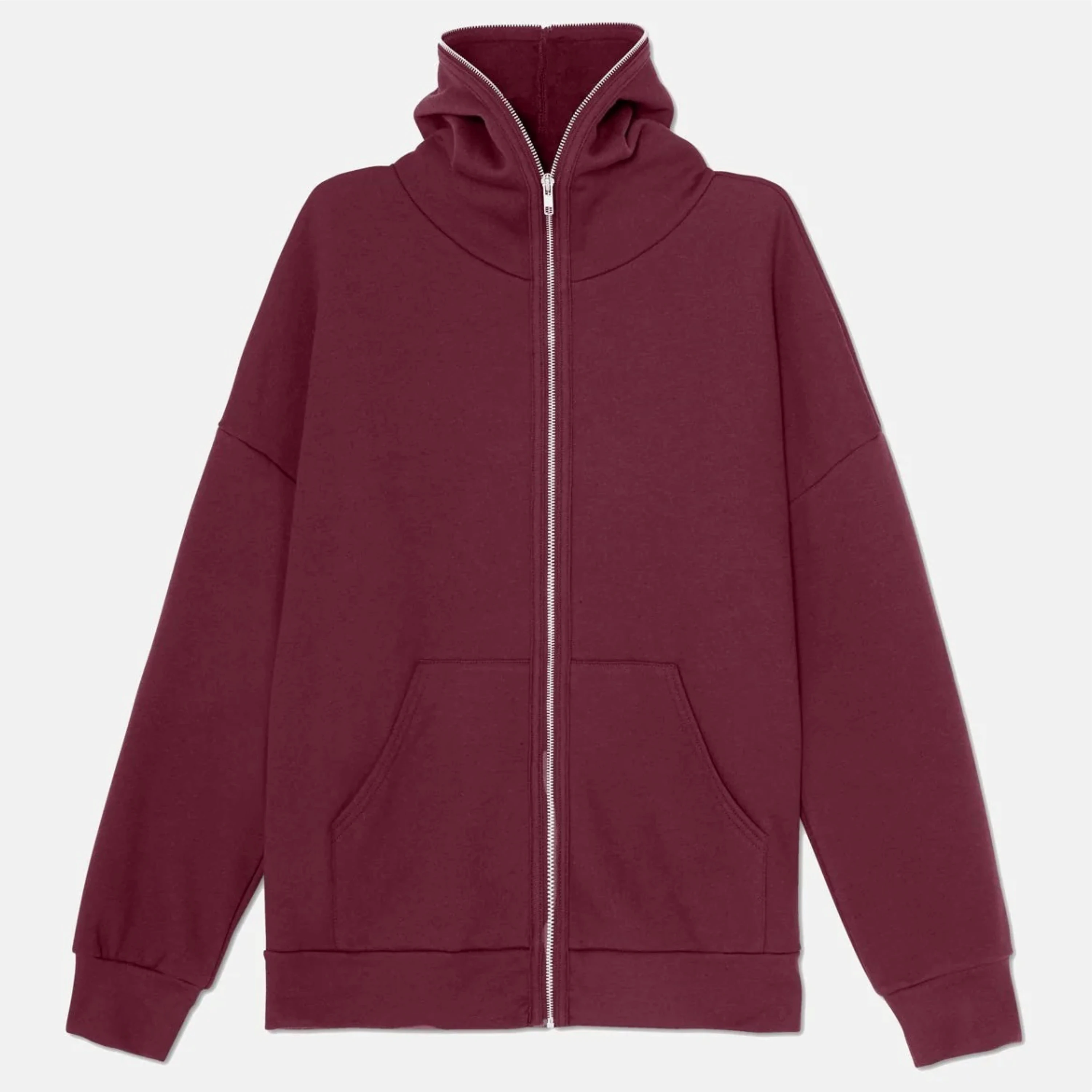 Hot sale good quality Customizable oversized unisex full face zip hoodies blank cotton casual full zip up hoodie