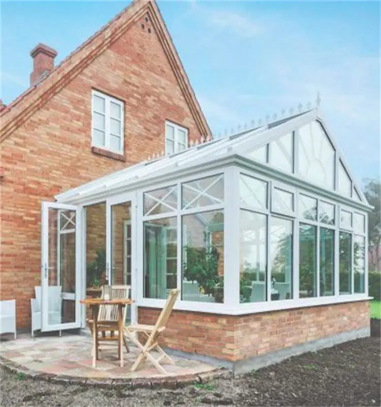 Villa Outdoor Aluminum glass garden house Veranda four Season Sunroom double Glass Aluminum