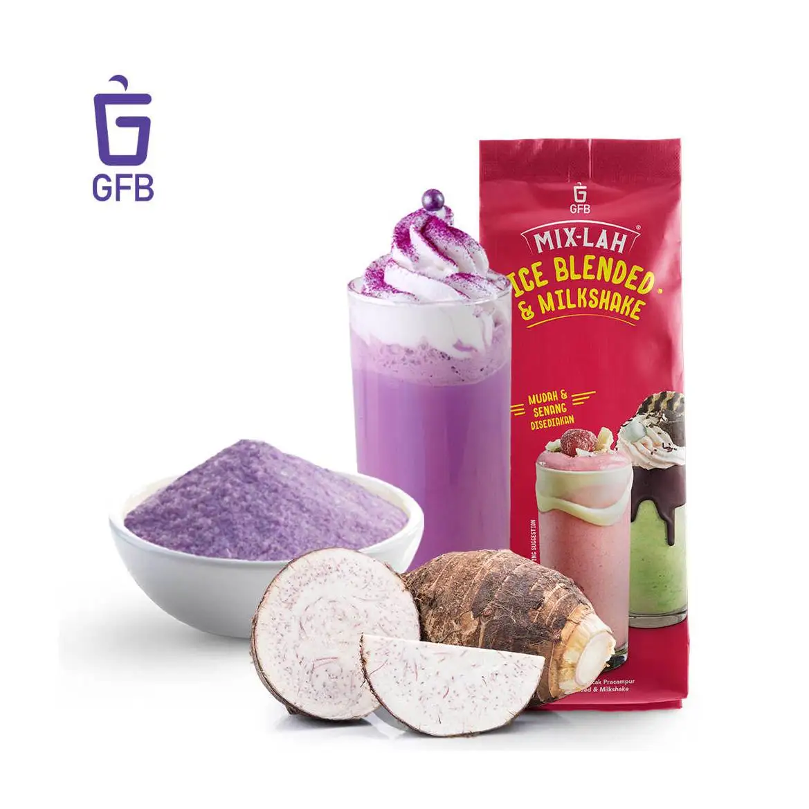 Malaysia Top Selling Wholesale Supplier Premium Sweet Instant Taro Powder for Bubble Tea, Boba Tea Taro Powder Drink 1kg HALAL