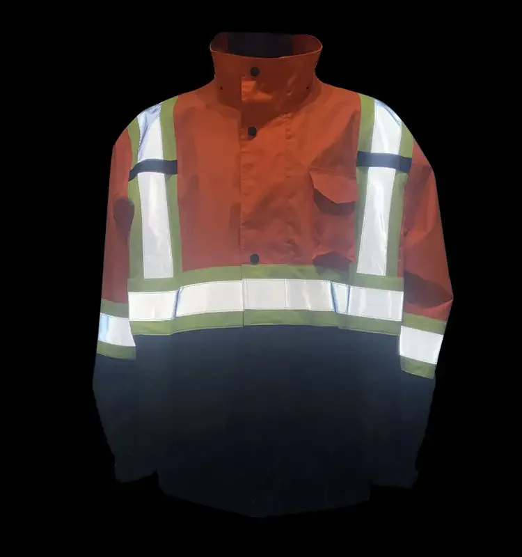 wholesales Custom Logo Construction winter Hi Vis Long Sleeve Yellow black work Reflective fluorescent Safety Reflector Jacket