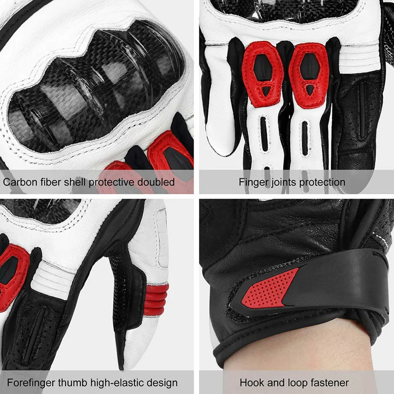 Pakistan Manufacturer Motorbike Riding Hand Protection Gloves Motorbike Racing Genuine Cowhide Leather Gloves