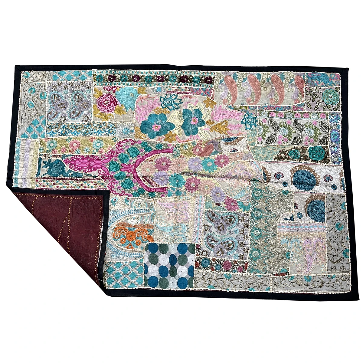 Wholesale different color patchwork design stitched evergreen home decorative Indian vintage tapestry