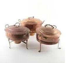 Brass Metal Unique Design Buffet Food Warmer Chafing Dish Shiny Polished Round Catering Serving Chafing Dish Supplier From India