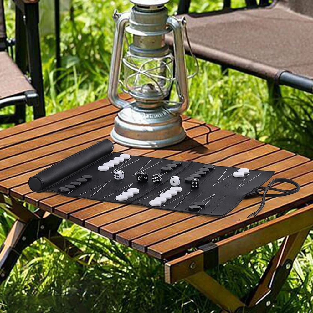 factory custom backgammon leather wood acrylic table board game chess dice piece set travel roll up backgammon luxury backgammon
