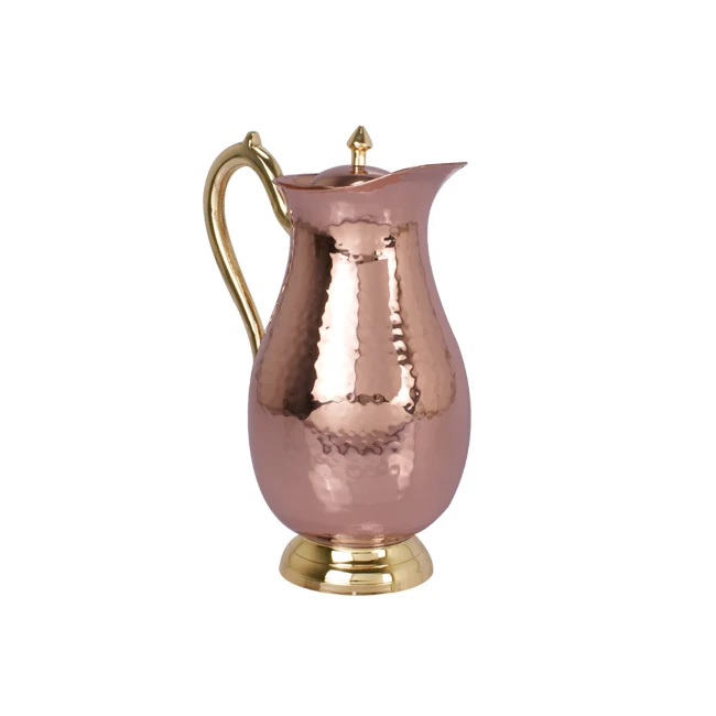 Handmade copper Water jug and Pitcher water jug with handle casual gold color classic metal decor art style modern Water Pitcher