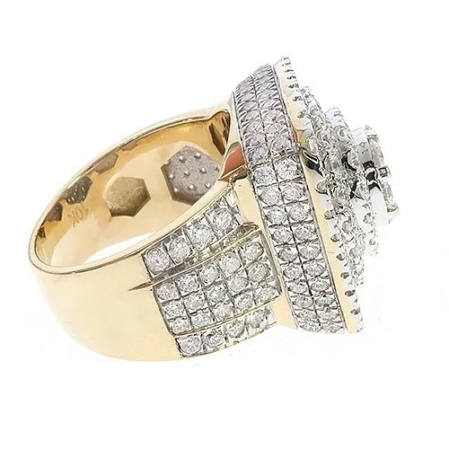 Hip Hop Iced out 925 Sterling Silver VVS Moissanite Diamonds Ring Fine Jewelry Unique Designs Men Anniversary Wedding Party Wear