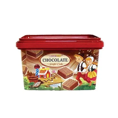 Biskitop Wafer Cube 180gr Chocolate Flavor Creme  Layered Wafer Milk Chocolate Snack Indonesian Goods