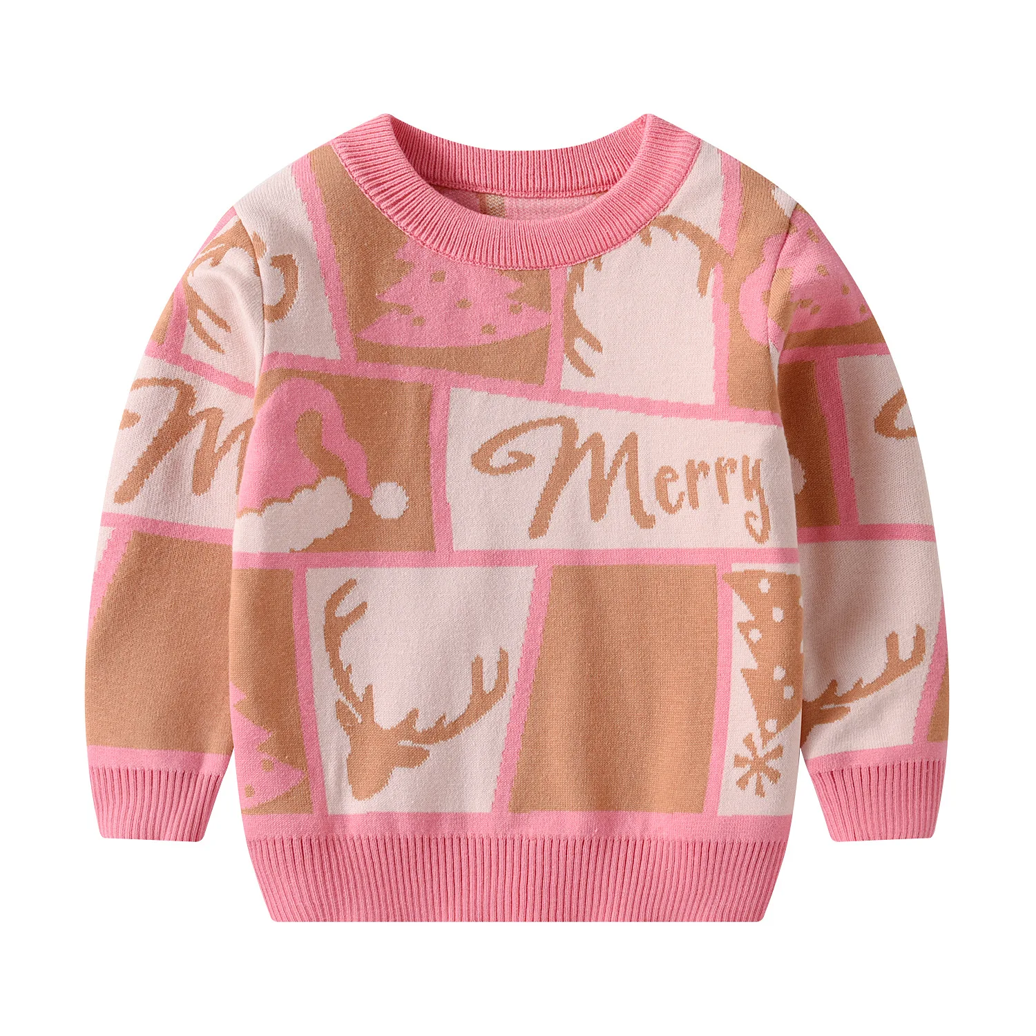 Girls Boys 100% Cotton Kids Ugly Christmas Sweaters Long Sleeve Winter Pullover Clothes Knit Tops