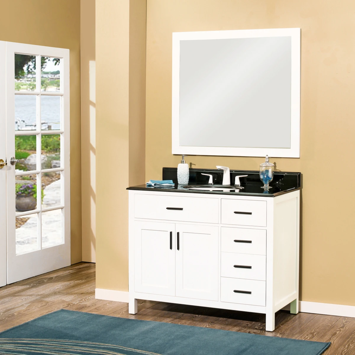 Kitchen or Vanity Bathroom vanities cabinets - Arezzo Collection - White Color - Whosale in bulk from Vietnam