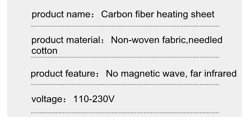No EMF carbon fiber wire heating element imported from Japan high quality heating sheet for blankets and pads