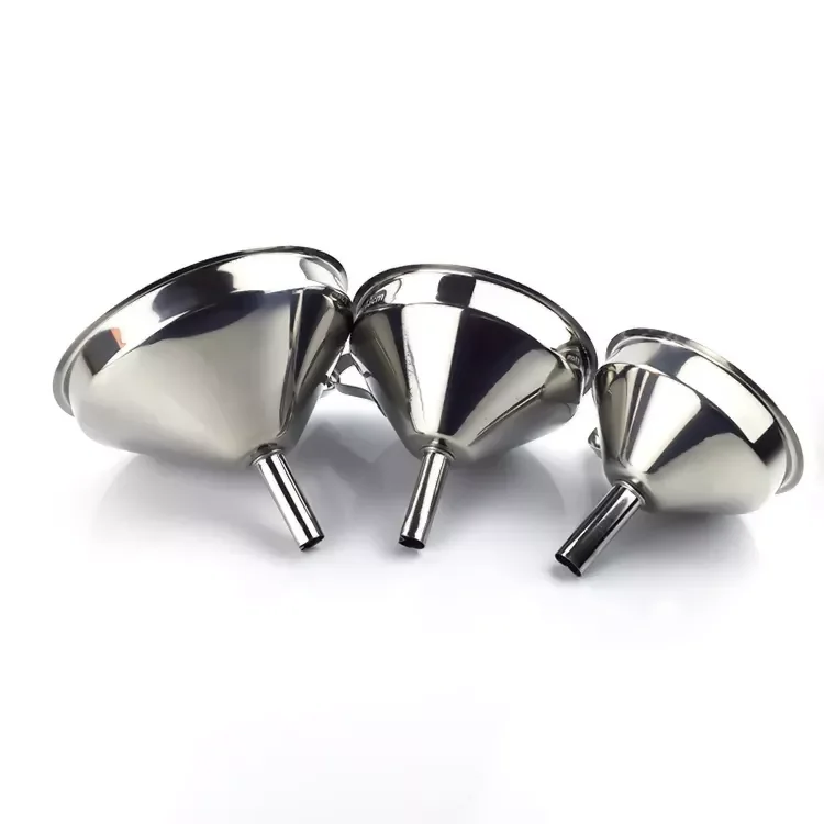 Factory for kitchen with handles stainless steel direct flexible oil funnel metal funnel