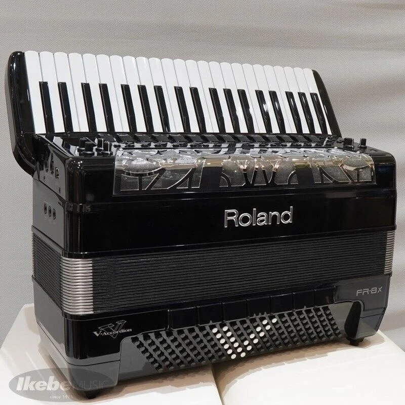 High-performance Genuine New Roland V-accordion FR-8X Keyboard Type BK Black 41 keys 120 base 12.1kg