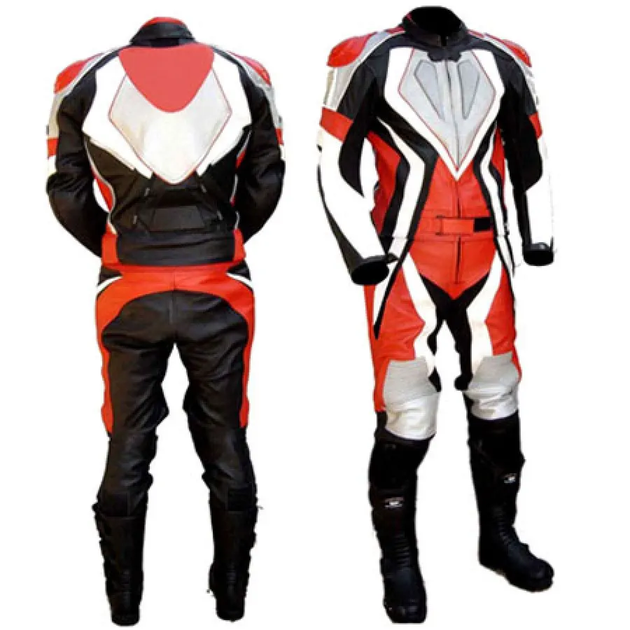 Custom Made Hot Sale  Red Green Black Racing Motorbike Leather Suit Motorcycle Leather Racing Suit
