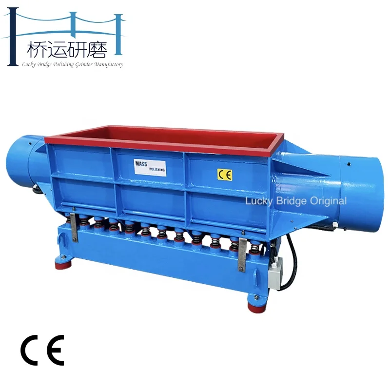 TV400 L 14.1 CuFt and more Continuous Long Vibrator Finishing Machine Vibratory Tumbler Tub Vibrating Polishing Equipment