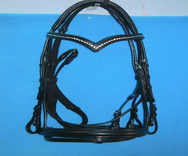 Equestrian Padded Leather Horse Snaffle Bridle with Flash Noseband Rubberized Reins Manufacturer Tack Shop Kanpur  India