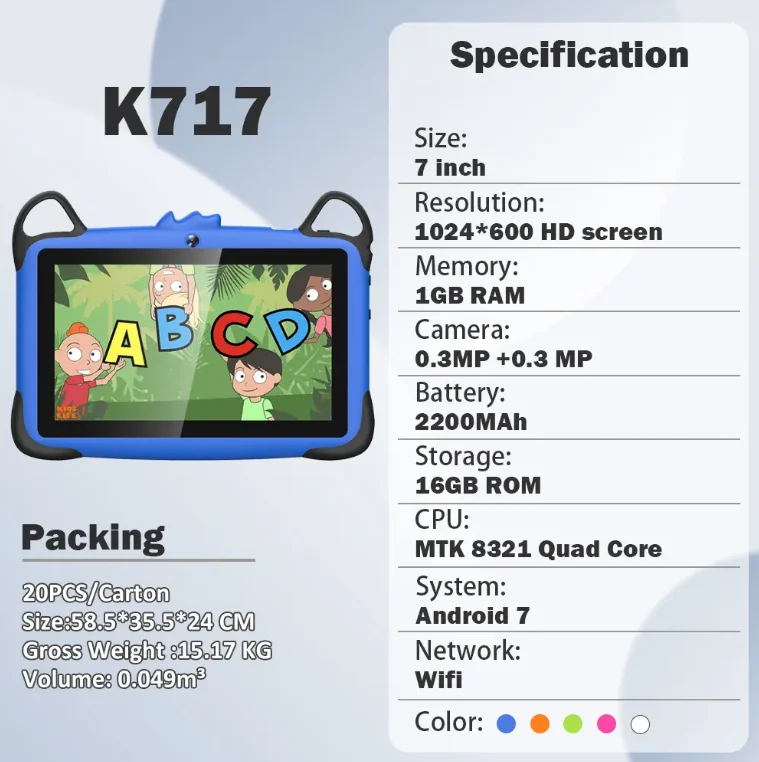 Original Cheap Children Android Educative Learning Pad Tablets Kids Tablet Pc Educational