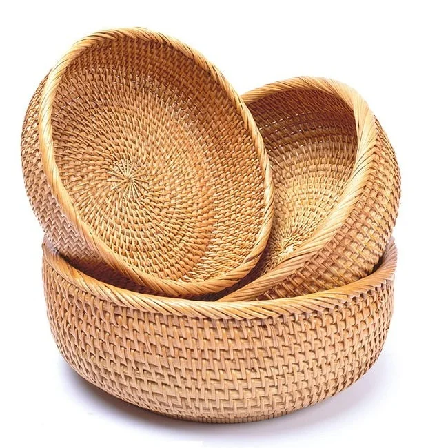 Корзина для фруктов из натурального ротанга разных размеров оптовая продажа сделано во
