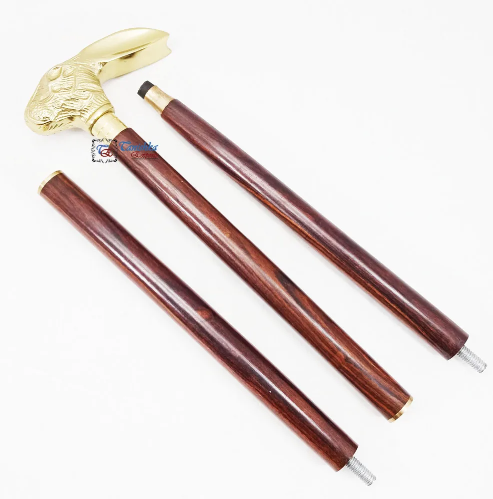 Aluminum Bunny Face Handle Walking Cane Brass Vintage Victorian Wooden Walking Sticks Personalized Handmade Wooden Walking cane