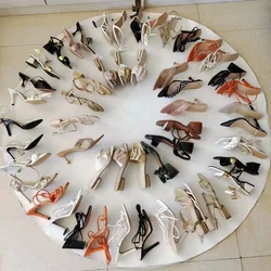 Китайская фабрика, босоножки большого размера на каблуке с открытым носком, обувь для женщин, оригинальный дизайн, смешанные стильные босоножки, есть в наличии